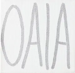 McLeavey sat here – Oaia by John Reynolds, paint marker on canvas, edition of 2, sold May 2018