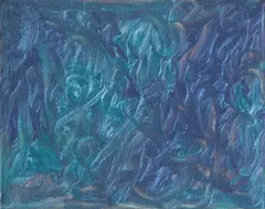 Mikayla Dwyer, Purple Berry, nail polish on canvas