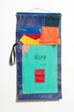 Donald Sinclair Driver, N.Z. P.O.C.K.E.T., steel rod, buckle and found vinyl affixed on unstretched canvas