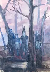 Encounter by Séraphine Pick, gouache on paper, offered May 2018