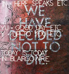 Today is Today in Blairgowrie by Imants Tillers, oil on canvasboard on 6 panels, offered May 2018