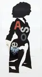 Sally Smart, Femmage Silhouette (Da Da Da #2), acrylic on felt on paper, 1999 – 2000