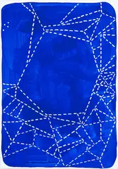 To Live a Life is not to Cross a Field #1 by John Reynolds, acrylic and paint marker on canvas, sold May 2018