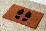 Peter Tyndall, A Person Looks At a Work Of Art/someone looks at something…, lithograph on doormat