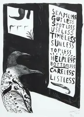 Untitled by Bill Hammond, lithograph, 34/100, offered Apr 2018