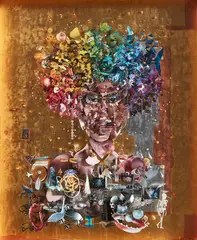 A Concourse of Phantasmagoric Shadows, Demands a Future by Peter Madden, mixed media collage, sold Apr 2018