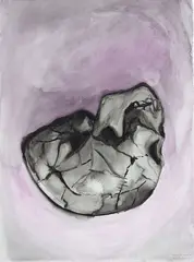 Ricky Swallow, Purple Skull I, watercolour (2001)