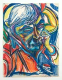 Philip Clairmont, Study for Portrait of Hamish Keith, pastel on paper