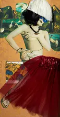 Jacqueline Fraser, Topless (The Hustler and Superstars), mixed media