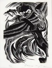 Maui Legend by Ernest Mervyn Taylor, wood engraving, 10/30, sold Mar 2018