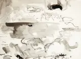 Toss Woollaston, Nelson Bay, ink and wash on paper, 1960