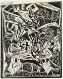 Philip Clairmont, Large Still Life with Objects, linocut, 4/5