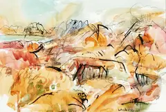 Distant View of Nelson by Toss Woollaston, watercolour, sold Mar 2018