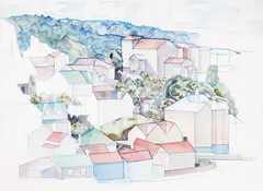 Rita Angus, Houses, Thorndon, 1968, 1968, watercolour