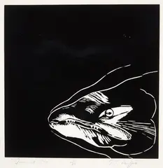 Trevor Moffitt, Quinnat, linocut, 11/30