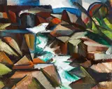 John Weeks, Mountain Stream, oil on card, circa 1946