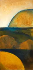 Colin McCahon, Landscape Theme and Variations (I), oil on jute canvas laid onto board