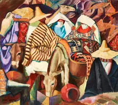 John Weeks, Moroccan Scene, oil on canvas laid onto board, circa 1938
