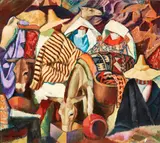 John Weeks, Moroccan Scene, oil on canvas laid onto board, circa 1938