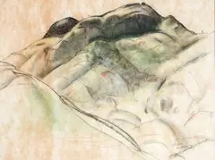 John Weeks, Hills, pastel on paper, circa 1940