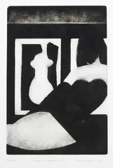 John Drawbridge, Woman with Matisse No. I, mezzotint and drypoint, 12/100