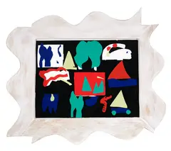 Gordon Crook, The Boating Pond, screenprint, 1/10 in original shaped frame designed by Ron Barber