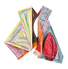 Robert McLeod, Untitled, oil on shaped paper, 1993