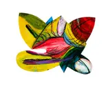Robert McLeod, Untitled, mixed media on shaped paper, 1993