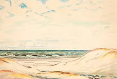 T. A. McCormack, Seascape, Raumati, watercolour, 1947