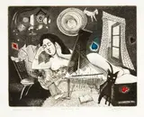 Gary Tricker, The Black Cat, etching, a/p