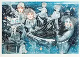 Gary Tricker, Haydn’s Toy Symphony, etching and aquatint, 2/29