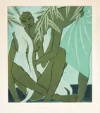 George Woods, Decorative Design No. II, linocut, 4/35, circa 1945