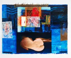 Jane Zusters, A Back View II, mixed media on paper