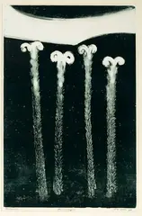 Malcolm Warr, Four Pungas, monoprint