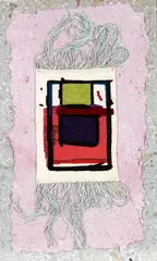 Gordon Crook, Across the Gorge, tapestry mounted to recycled paper