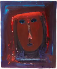 Girl with Red Hair by Graham Smith, mixed media on paper, sold Mar 2018