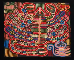 Mexican Art, Mola: Scorpion, embroidery