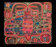 Mexican Art, Mola: Crab, embroidery
