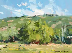 Douglas Badcock, Speargrass Flats – Speardale, oil on board