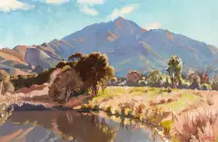 Austen Deans, Simons Pond, Mt Peel, South Canterbury, oil on board