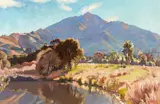 Austen Deans, Simons Pond, Mt Peel, South Canterbury, oil on board