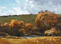 Douglas Badcock, Down by the Creek – Speardale Evening, oil on board