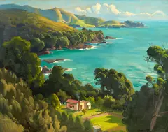 Ernest Buckmaster, Te Kaha, East Coast, North Island, oil on canvas
