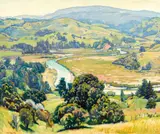 Owen Raymond Lee, Midsummer Haze, Waiwera, oil on canvas