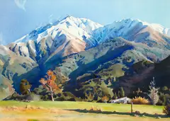 Austen Deans, Mid-Winter, Mt Peel, watercolour
