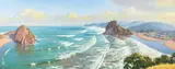 Simon Williams, Big Surf, Piha, oil on canvas