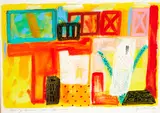 Jane Zusters, Beauty Queen Weds Rugger Man, mixed media on paper
