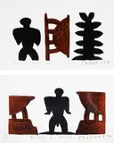Gavin Chilcott, Torso – Bowl & Tree and Bowls & Deity, two Muka Studio lithographs, edition of 100