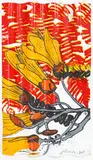 Jeffrey Thomson, Untitled – Kowhai study, screenprinted corrugated iron