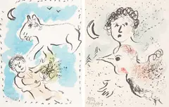 Marc Chagall, Bonne Anée, lithograph, diptych